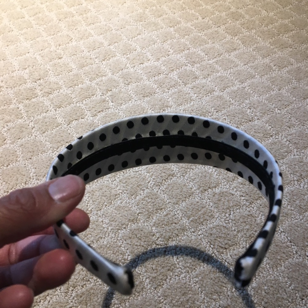 White and Black Polka Dot Head Band